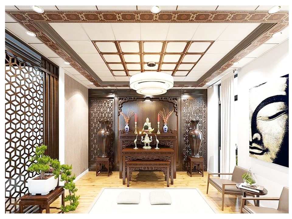 trần nhôm phòng thờ