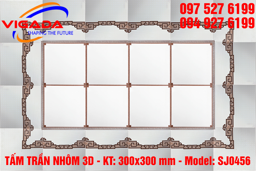 Tấm trần nhôm 3D 300x300 mm - Model: SJ0456
