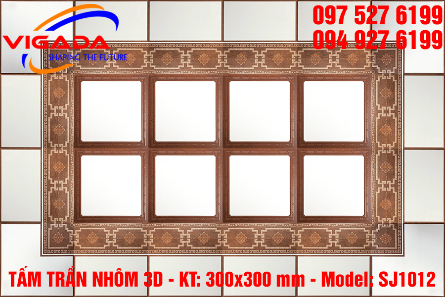 Tấm trần nhôm 3D 300x300 mm - Model: SJ1012