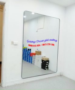 Gương chữ nhật viền thép đơn giản