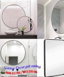 Gương decor viền thép