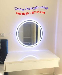 gương led tròn bàn trang điểm
