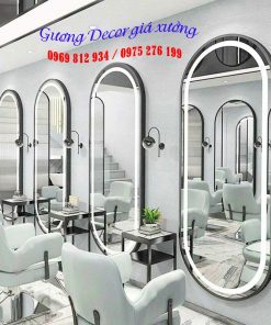 Gương viền nhôm Elip cho Salon tóc