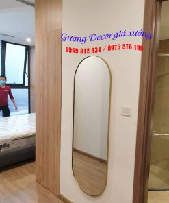 Gương Oval thép treo tường