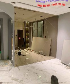 Gương ghép trang trí màu trà