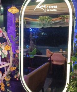 Gương led oval quán cafe