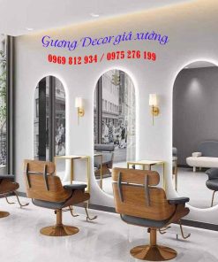 Gương Oval hậu led salon