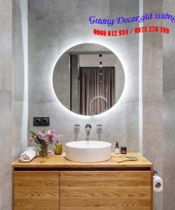 Gương tròn hậu led ánh sáng trắng nhà tắm