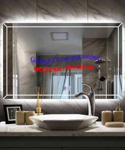 Gương chữ nhật hậu led phòng tắm