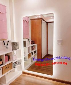 Gương hậu led chữ nhật bo góc