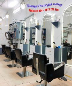 Gương Led viền trong cho salon tóc