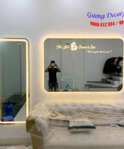 Gương led viền trong, hậu led