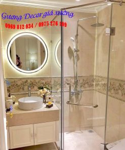 Gương tròn led viền trong nhà tắm